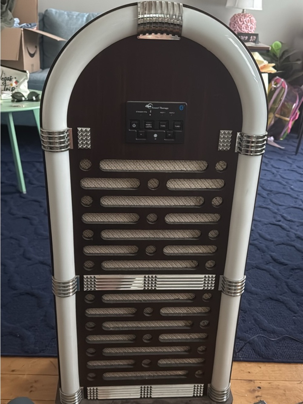 Dark Wood Tower Speaker with Wired RCA Inputs